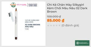 Chì Kẻ Chân Mày Silkygirl Kèm Chổi Màu Nâu 02 Dark Brown
