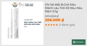 Chì Kẻ Mắt B.O.M Siêu Mảnh Lâu Trôi 03 Màu Nâu Đậm 0.1g
