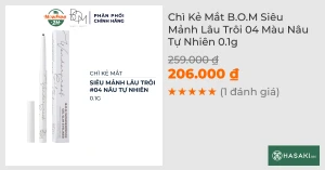Chì Kẻ Mắt B.O.M Siêu Mảnh Lâu Trôi 04 Màu Nâu Tự Nhiên 0.1g