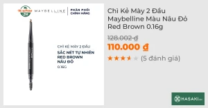 Chì Kẻ Mày 2 Đầu Maybelline Màu Nâu Đỏ Red Brown 0.16g