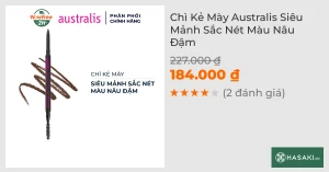 Chì Kẻ Mày Australis Siêu Mảnh Sắc Nét Màu Nâu Đậm