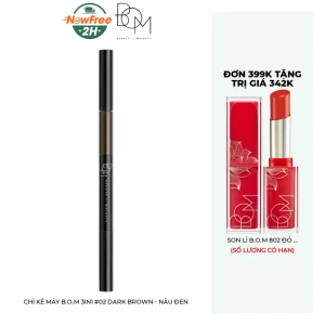 Chì Kẻ Mày B.O.M 3in1 02 Dark Brown - Nâu Đen