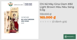 Chì Kẻ Mày Gina Glam B2 Light Brown Màu Nâu Sáng 0.3g