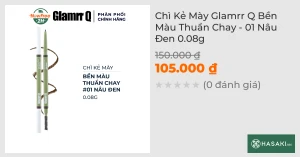 Chì Kẻ Mày Glamrr Q Bền Màu Thuần Chay - 01 Nâu Đen 0.08g