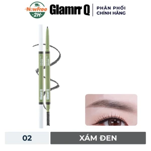 Chì Kẻ Mày Glamrr Q Bền Màu Thuần Chay - 02 Xám Đen 0.08g