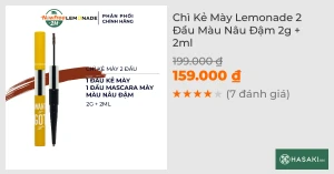 Chì Kẻ Mày Lemonade 2 Đầu Màu Nâu Đậm 2g 2ml