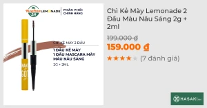 Chì Kẻ Mày Lemonade 2 Đầu Màu Nâu Sáng 2g 2ml