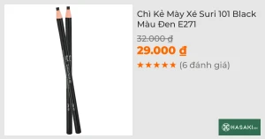 Chì Kẻ Mày Xé Suri 101 Black Màu Đen E271