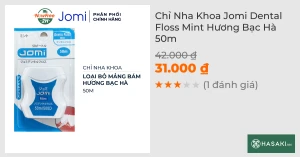 Chỉ Nha Khoa Jomi Dental Floss Mint Hương Bạc Hà 50m
