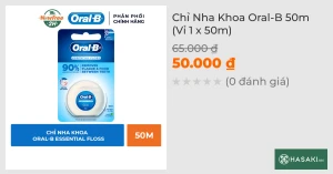 Chỉ Nha Khoa Oral-B 50m (Vỉ 1 x 50m)