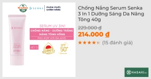 Chống Nắng Serum Senka 3 In 1 Dưỡng Sáng Da Nâng Tông 40g