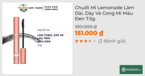 Chuốt Mi Lemonade Làm Dài, Dày Và Cong Mi Màu Đen 7.5g
