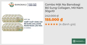 Combo 10 Mặt Nạ Banobagi Bổ Sung Collagen, Mờ Nám 30g