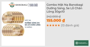 Combo 10 Mặt Nạ Banobagi Dưỡng Sáng, Se Lỗ Chân Lông 30g