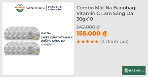 Combo 10 Mặt Nạ Banobagi Vitamin C Làm Sáng Da 30g