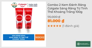 Combo 2 Kem Đánh Răng Colgate Sáng Răng Từ Tinh Thể Khoáng Trắng 100g
