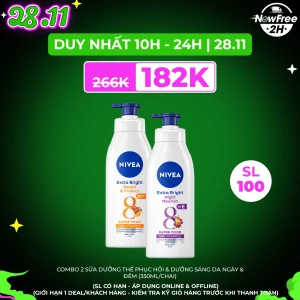 Combo 2 Sữa Dưỡng Thể Nivea Phục Hồi & Dưỡng Sáng Da Ngày & Đêm (350ml/chai)