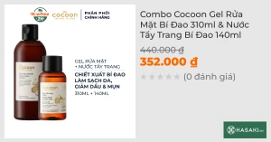 Combo Cocoon Gel Rửa Mặt Bí Đao 310ml & Nước Tẩy Trang Bí Đao 140ml