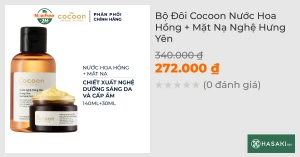 Combo Cocoon Nước Cân Bằng 140ml Mặt Nạ Từ Nghệ Hưng Yên 30ml