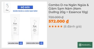 Combo D-na Ngăn Ngừa & Giảm Sạm Nám (Kem Dưỡng 20g Essence 10g)