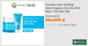 Combo Kem Dưỡng Neutrogena Cho Da Khô 50g Da Dầu 15g