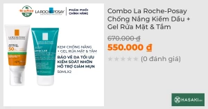Combo La Roche-Posay Chống Nắng Kiềm Dầu Gel Rửa Mặt & Tắm