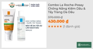 Combo La Roche-Posay Chống Nắng Kiềm Dầu & Tẩy Trang Da Dầu