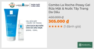 Combo La Roche-Posay Gel Rửa Mặt 200ml & Nước Tẩy Trang 50ml Cho Da Dầu Mụn