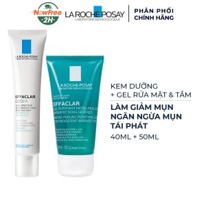 Combo La Roche-Posay Kem Dưỡng Giảm Mụn 40ml + Gel Rửa Mặt & Tắm 50ml