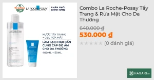 Combo La Roche-Posay Nước Tẩy Trang Da Nhạy Cảm 400ml Gel Rửa Mặt Da Dầu Mụn 50ml