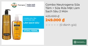 Combo Neutrogena Sữa Tắm Sữa Rửa Mặt Làm Sạch Sâu 2 Món