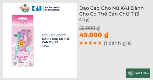 Dao Cạo Cho Nữ KAI Dành Cho Cơ Thể Cán Chữ T (3 Cây)