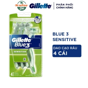Dao Cạo Râu Gillette Blue 3 Sensitive 3 Lưỡi (4 Cây)