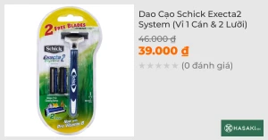 Dao Cạo Schick Execta2 System (Vỉ 1 Cán & 2 Lưỡi)