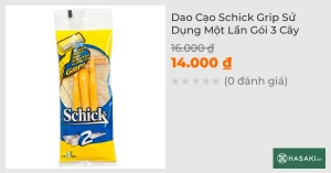 Dao Cạo Schick Grip Sử Dụng Một Lần Gói 3 Cây