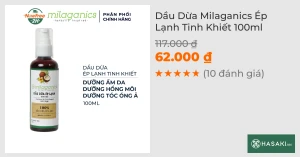 Dầu Dừa Milaganics Ép Lạnh Tinh Khiết 100ml