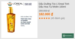 Dầu Dưỡng Tóc L'Oreal Tinh Dầu Hoa Tự Nhiên 100ml