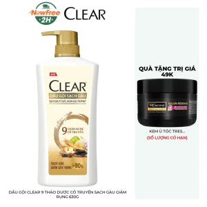 Dầu Gội Clear 9 Thảo Dược Cổ Truyền Sạch Gàu Giảm Rụng 630g