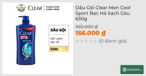 Dầu Gội Clear Men Cool Sport Bạc Hà 630g