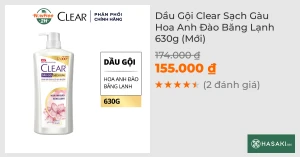 Dầu Gội Clear Sạch Gàu Hoa Anh Đào Thơm Mát 630g