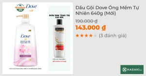 Dầu Gội Dove Óng Mềm Tự Nhiên 640g (Mới)