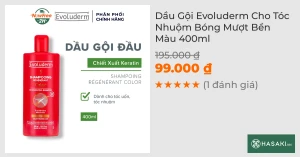 Dầu Gội Evoluderm Cho Tóc Nhuộm Bóng Mượt Bền Màu 400ml