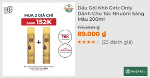 Dầu Gội Khô Girlz Only Dành Cho Tóc Nhuộm Sáng Màu 200ml