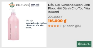 Dầu Gội Kumano Salon Link Phục Hồi Dành Cho Tóc Yếu 1000ml