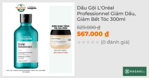 Dầu Gội L'Oréal Professionnel Giảm Dầu, Giảm Bết Tóc 300ml