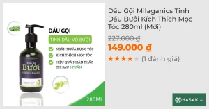 Dầu Gội Milaganics Tinh Dầu Bưởi Kích Thích Mọc Tóc 280ml (Mới)