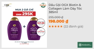 Dầu Gội OGX Biotin & Collagen Làm Dày Tóc 385ml