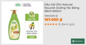 Dầu Gội Ôliv Natural Nourish Dưỡng Tóc Bồng Bềnh 650ml