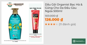 Dầu Gội Organist Bạc Hà & Gừng Cho Da Đầu Gàu Ngứa 500ml