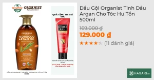 Dầu Gội Organist Tinh Dầu Argan Cho Tóc Hư Tổn 500ml